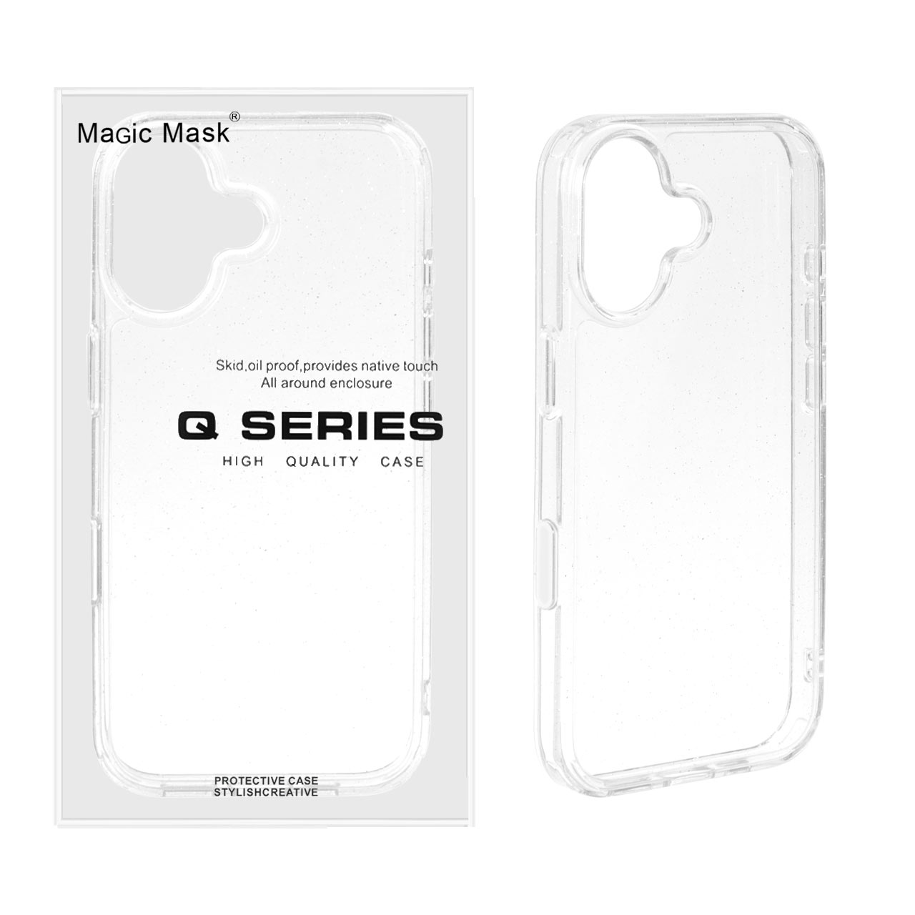 قاب اورجینال پشت سخت شفاف اکلیلی Apple iPhone 17 (پک دار)